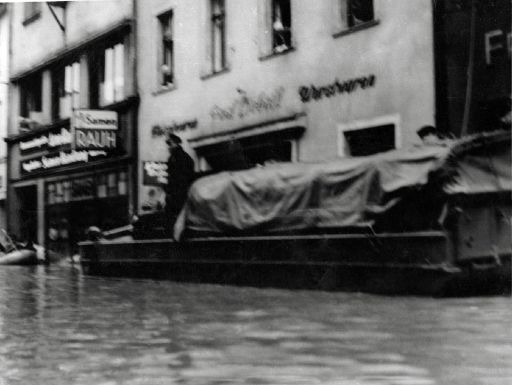 Fleischerei beim Hochwasser von 1954
